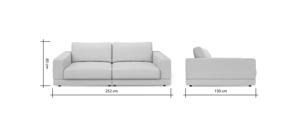 Megasofa Juni Lounge - B ca. 252 cm, Stoff, Offwhite – Bild 8