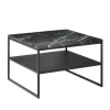 Couchtisch Kai - mit Ablage, LBH ca. 65x65x42 cm, Marmor, Schwarz
