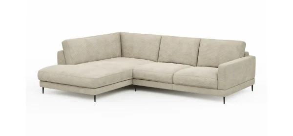 Ecksofa Janne - Ecke links, 2-Sitzer, Feincord, Sand – Bild 5