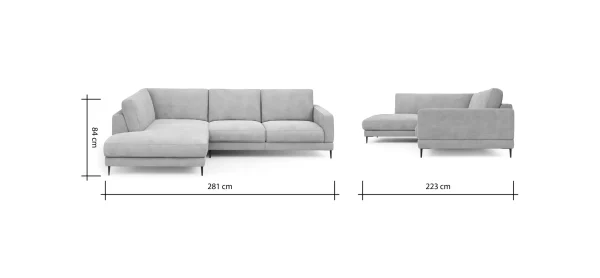 Ecksofa Janne - Ecke links, 2-Sitzer, Feincord, Sand – Bild 7