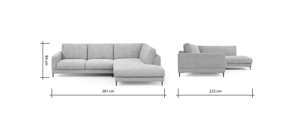 Ecksofa Janne - 2-Sitzer, Ecke rechts, Feincord, Sand – Bild 7