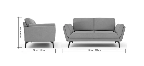 Sofa Tova - 2-Sitzer inkl. Rücken- und Armlehnfunktion, Stoff, Oliv – Bild 5