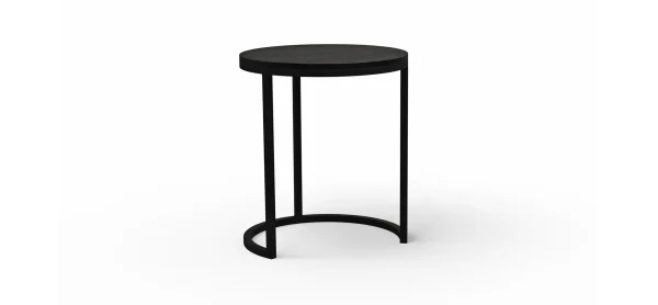 Beistelltisch Kai -LBH ca. 39x39x45 cm, Asteiche massiv, Schwarz – Bild 4