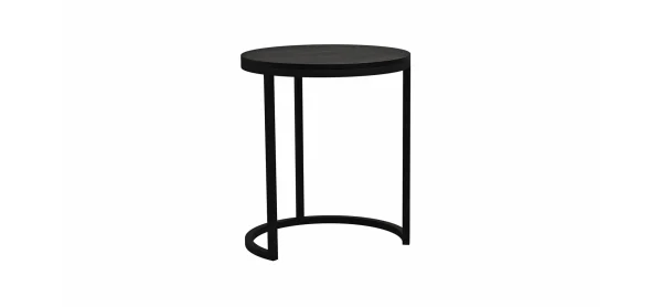 Beistelltisch Kai -LBH ca. 39x39x45 cm, Asteiche massiv, Schwarz