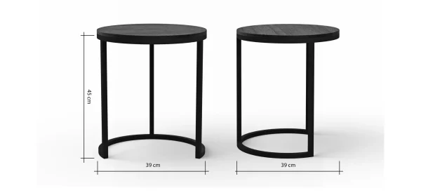 Beistelltisch Kai -LBH ca. 39x39x45 cm, Asteiche massiv, Schwarz – Bild 8