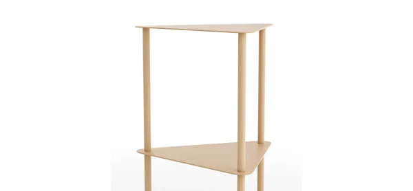Beistelltisch Dagny - BHT ca. 40x55x40 cm, Dreieckig, Metall, Beige – Bild 2