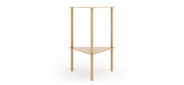 Beistelltisch Dagny - BHT ca. 40x55x40 cm, Dreieckig, Metall, Beige – Bild 5