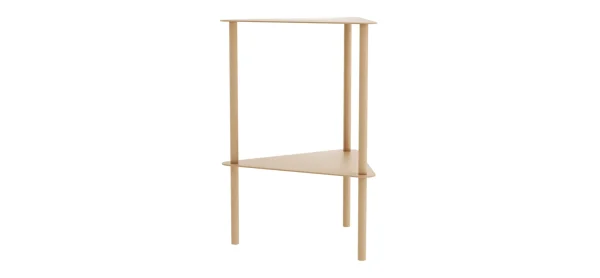 Beistelltisch Dagny - BHT ca. 40x55x40 cm, Dreieckig, Metall, Beige