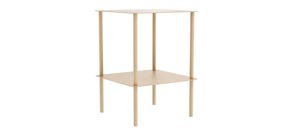 Beistelltisch Dagny - BHT ca. 40x55x40 cm, Quadratisch, Metall, Beige
