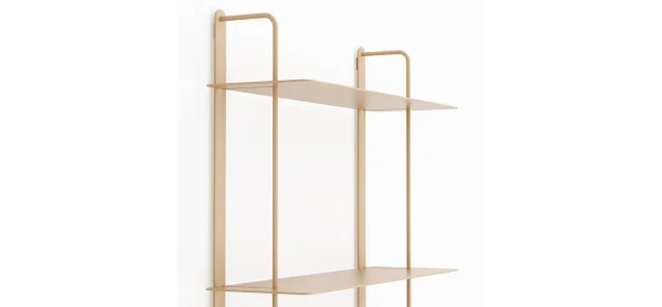 Wandregal Dagny - BHT ca. 60x85x18 cm, Metall, Beige – Bild 2