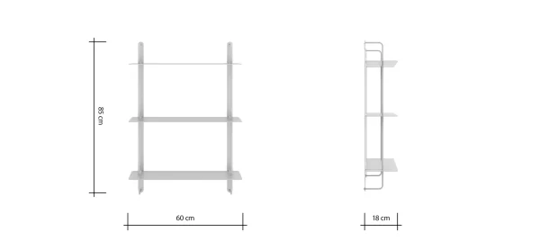 Wandregal Dagny - BHT ca. 60x85x18 cm, Metall, Beige – Bild 4