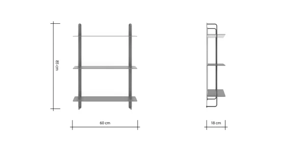 Wandregal Dagny S - BHT ca. 60x85x18 cm, Metall, Camparirot – Bild 4